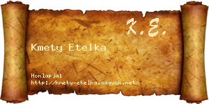 Kmety Etelka névjegykártya